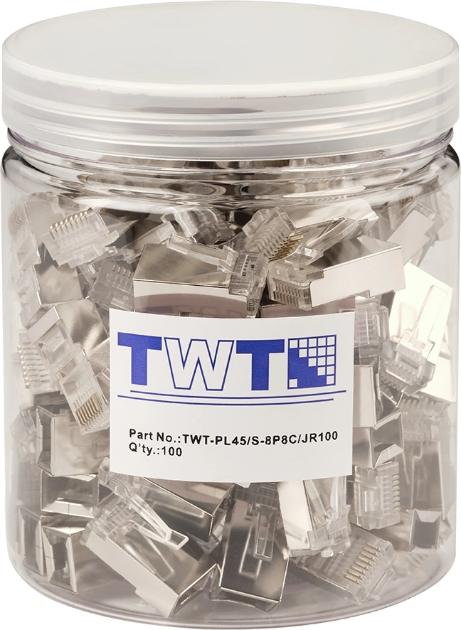 Коннектор Lanmaster (TWT-PL45/S-8P8C/JR100) STP кат.5E RJ45 прозрачный (упак.:100шт)