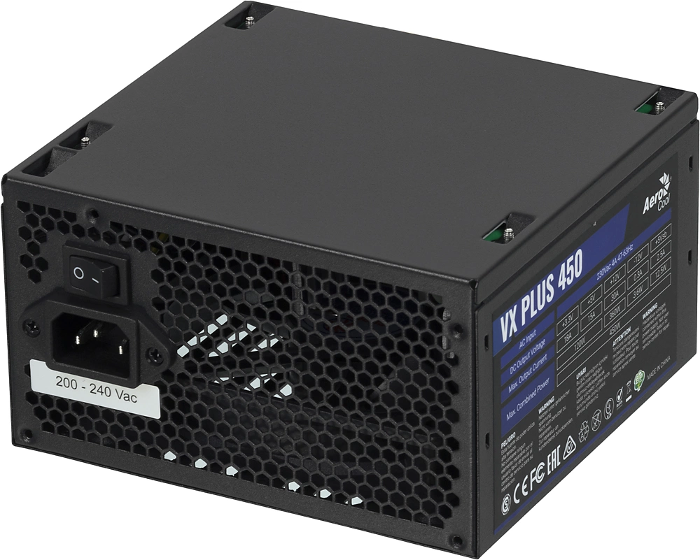 Блок питания Aerocool ATX 450W VX PLUS 450W (20+4pin) 120mm fan 2xSATA RTL