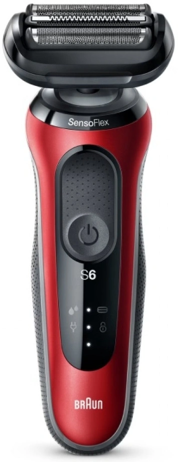 Бритва сетчатая Braun Series 6 61-R1200S реж.эл.:3 питан.:аккум. красный/черный