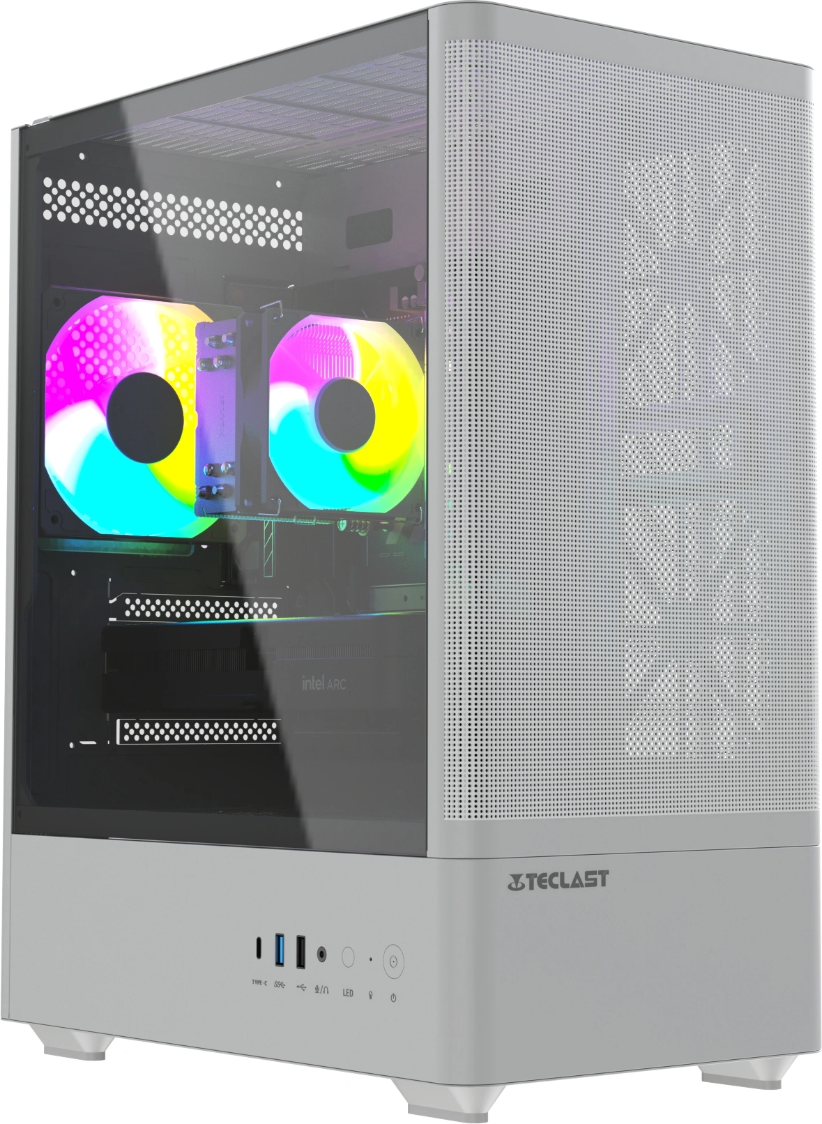 ПК Teclast G03 Ryzen 5 7500F (3.7) 32Gb SSD1Tb Arc B580 12Gb Windows 11 Pro GbitEth WiFi BT 500W белый (G03 7500F32G1TB580WKRU)