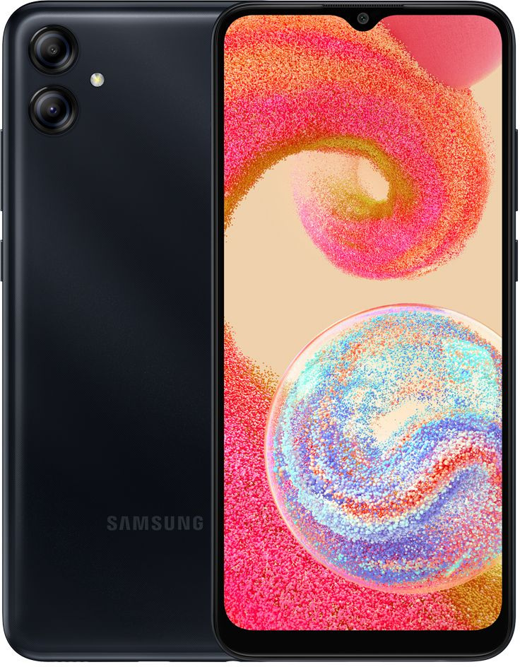 Смартфон Samsung SM-A042F Galaxy A04e 32Gb 3Gb черный моноблок 3G 4G 2Sim 6.5" 720x1600 Android 13 13Mpix 802.11 a/b/g/n/ac GPS GSM900/1800 GSM1900 TouchSc microSD max1024Gb
