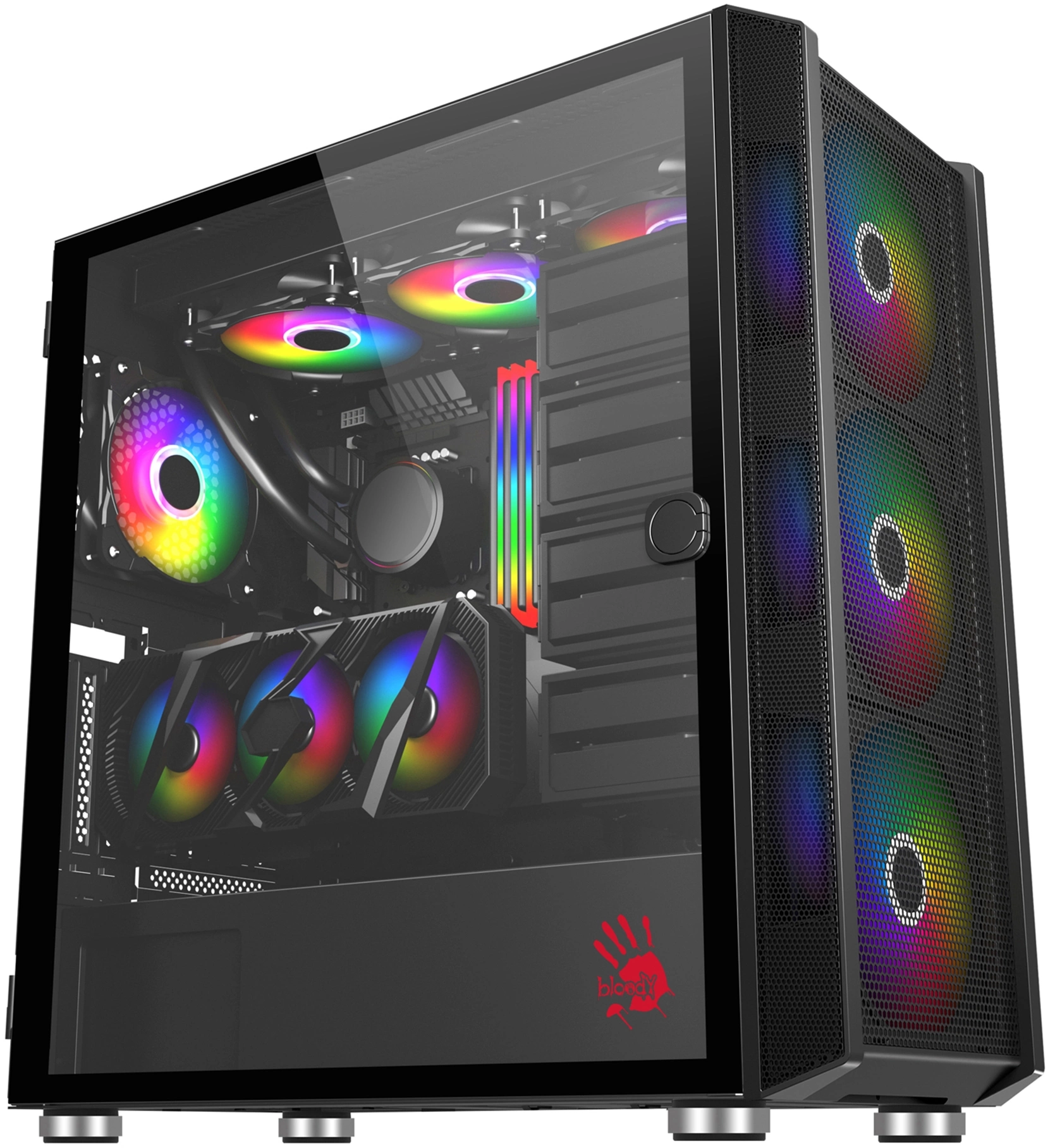 Корпус Bloody BD-CC119 черный без БП ATX 7x120mm 2xUSB3.0 audio bott PSU