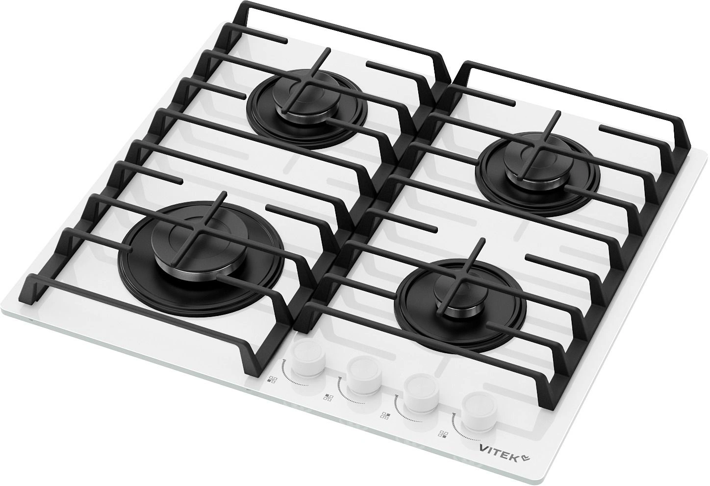 Газовая варочная поверхность Vitek VGH 6420 WG стекло белое Газовая варочная поверхность Vitek VGH 6420 WG стекло белое