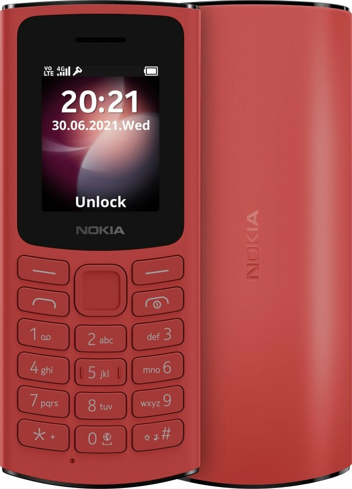 Мобильный телефон Nokia 105 (TA-1557 )DS EAC 0.048 красный моноблок 2Sim 1.8" 120x160 Series 30+ GSM900/1800 GSM1900 FM