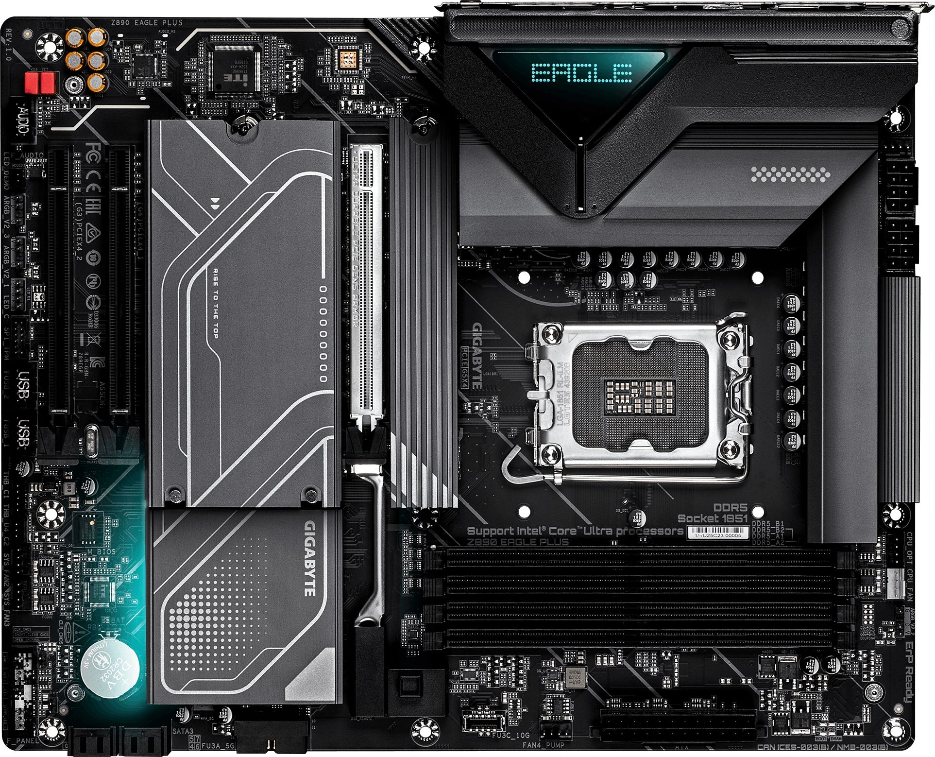 Материнская плата Gigabyte Z890 EAGLE PLUS Soc-1851 Intel Z890 4xDDR5 ATX AC`97 8ch(7.1) 2.5Gg RAID