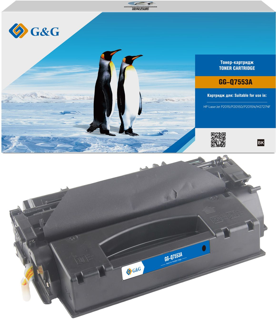 Картридж лазерный G&G GG-Q7553A черный (3000стр.) для HP LJ P2010/P2014/P2015/M2727nf MFP/M2727nfs MFP, LBP-3310/3370 Canon