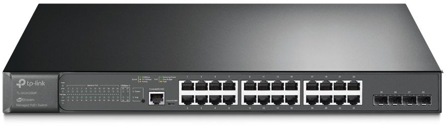 Коммутатор TP-Link SG3428MP (L2+) 24x1Гбит/с 4SFP 24PoE+ 384W управляемый Коммутатор TP-Link SG3428MP (L2+) 24x1Гбит/с 4SFP 24PoE+ 384W управляемый