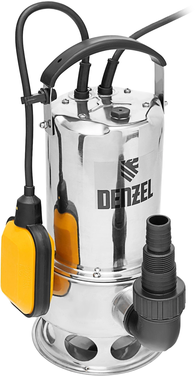 Насос дренажный Denzel DPL800X 800Вт 16500л/час (97324)