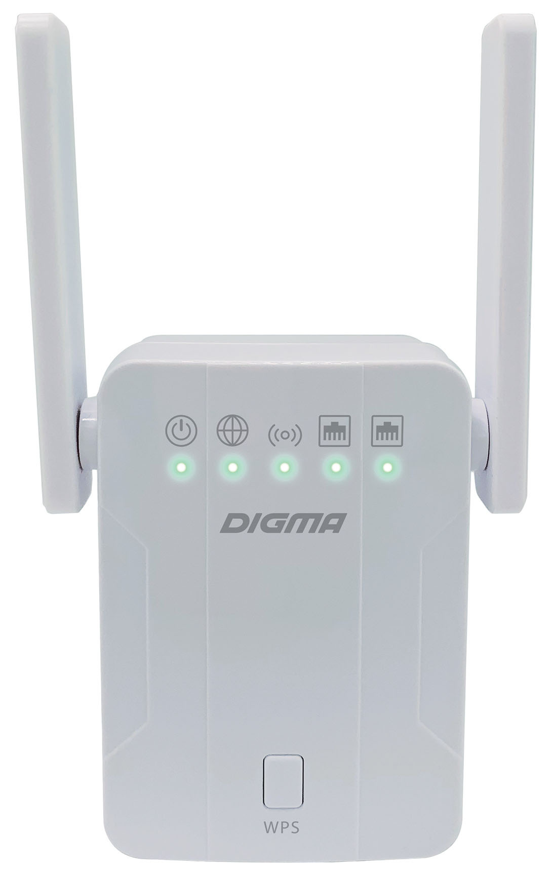 Повторитель беспроводного сигнала Digma D-WR300 N300 10/100BASE-TX/Wi-Fi белый (упак.:1шт)