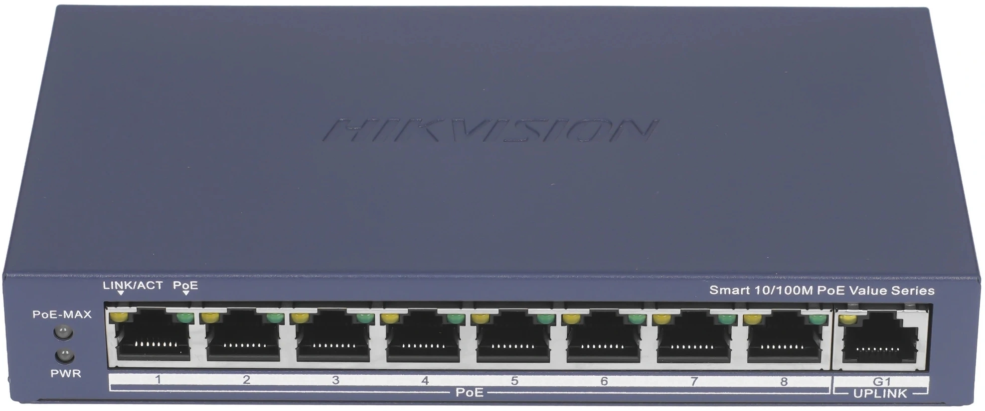 Коммутатор Hikvision DS-3E1309P-EI(B) (L2) 8x100Мбит/с 1x1Гбит/с 8PoE 8PoE+ 110W управляемый