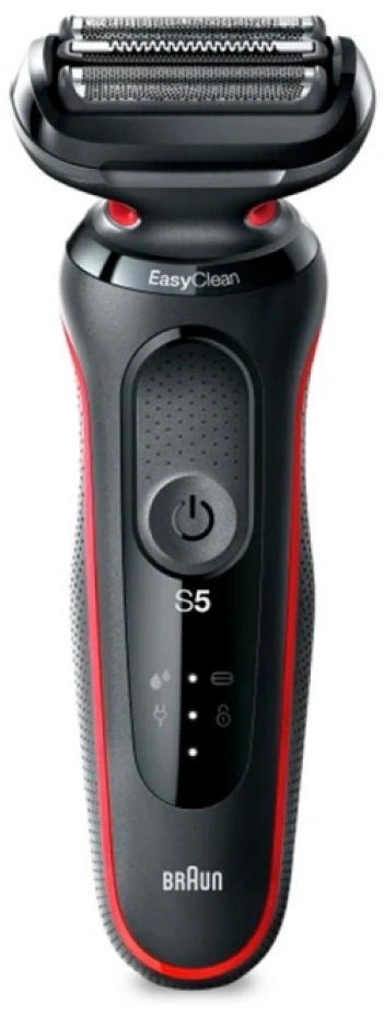 Бритва сетчатая Braun Series 5 51-R1200S реж.эл.:3 питан.:аккум. черный/красный