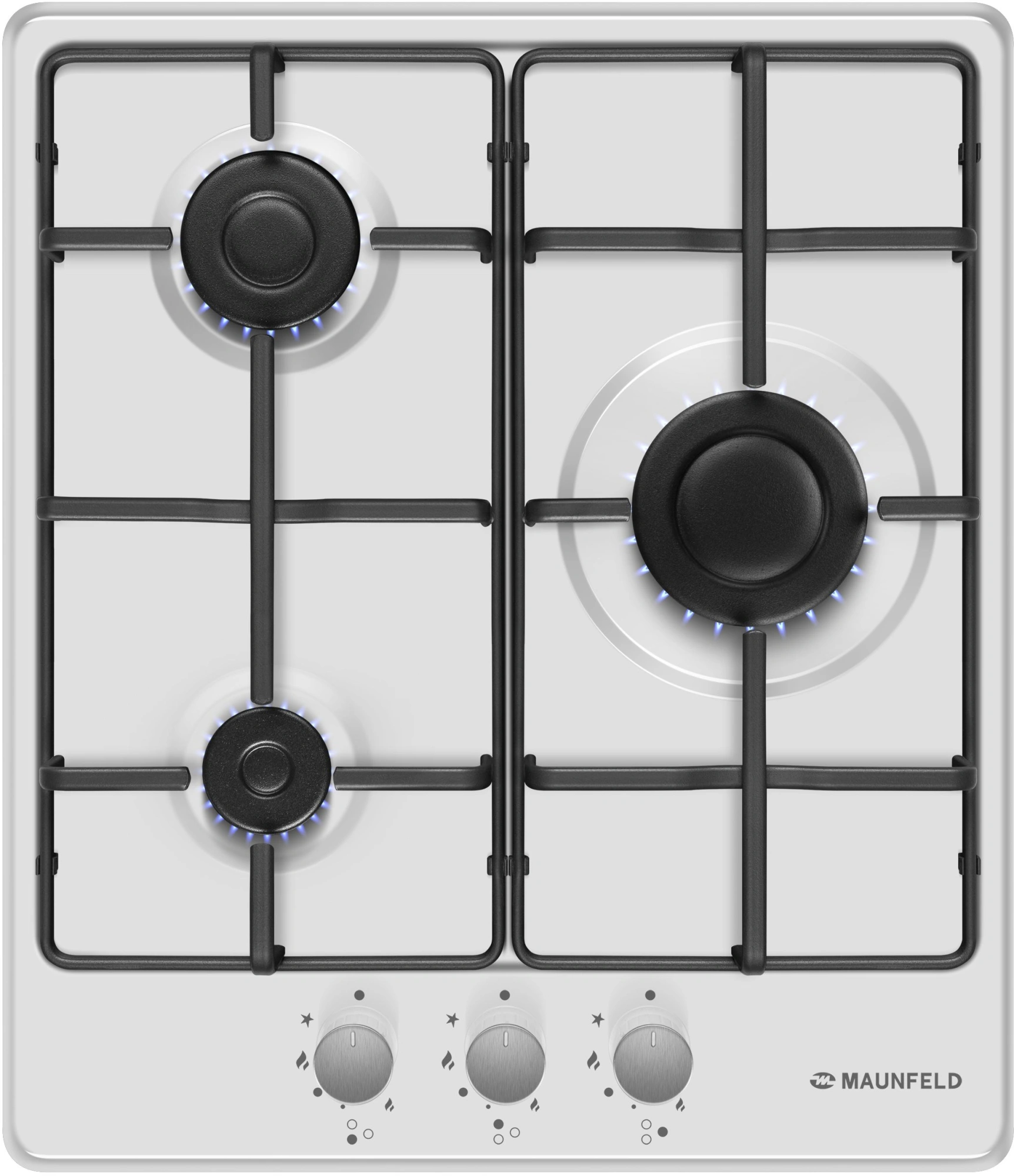Газовая варочная поверхность Maunfeld EGHE.43.3STS-EW белый Газовая варочная поверхность Maunfeld EGHE.43.3STS-EW белый