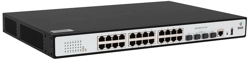 Коммутатор SNR SNR-S2989G-24TX-POE (L2+) 24x1Гбит/с 4SFP+ 24PoE 370W управляемый