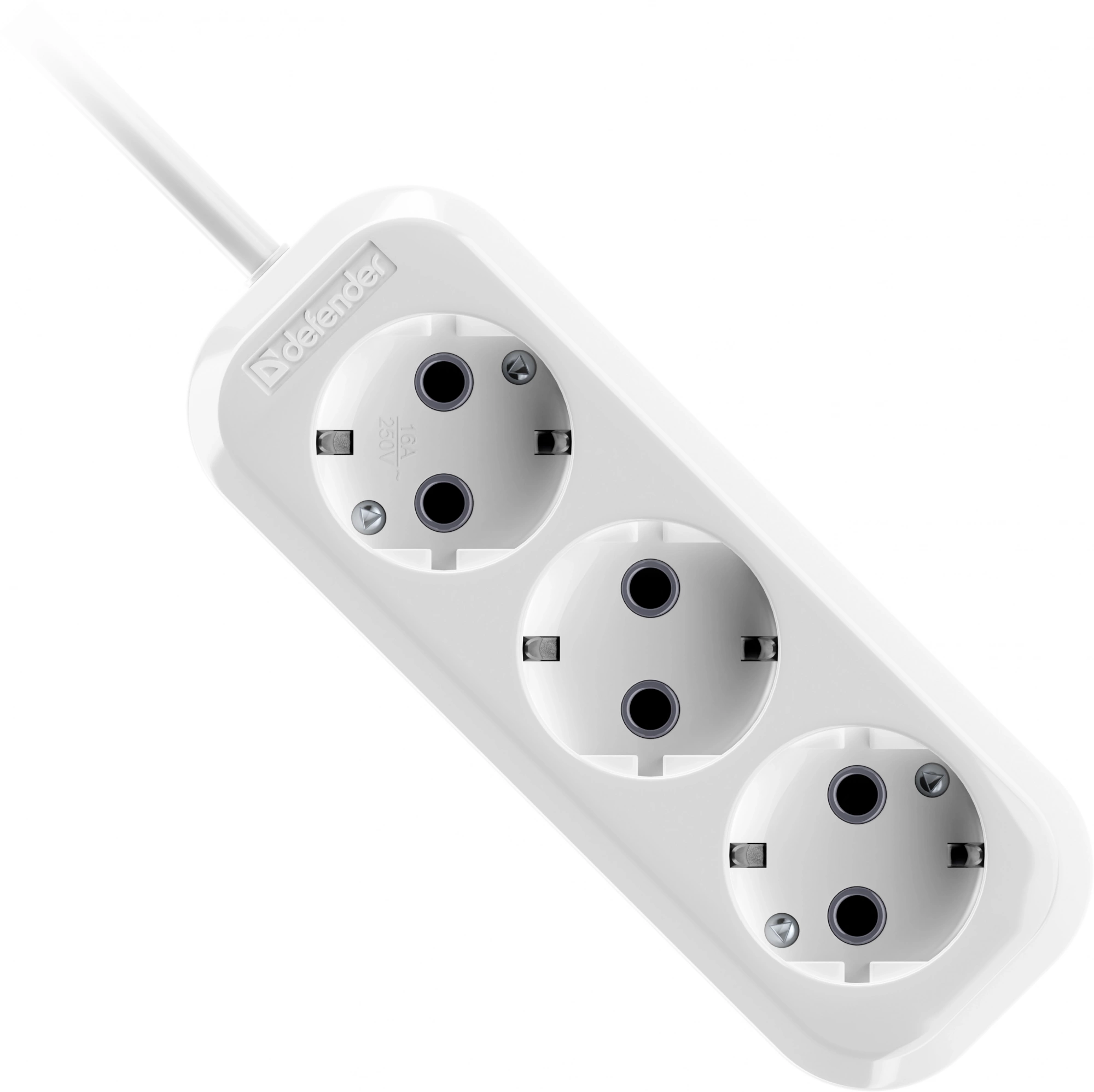 Сетевой удлинитель Defender R330 1.5м (3 розетки) белый (пакет ПЭ)