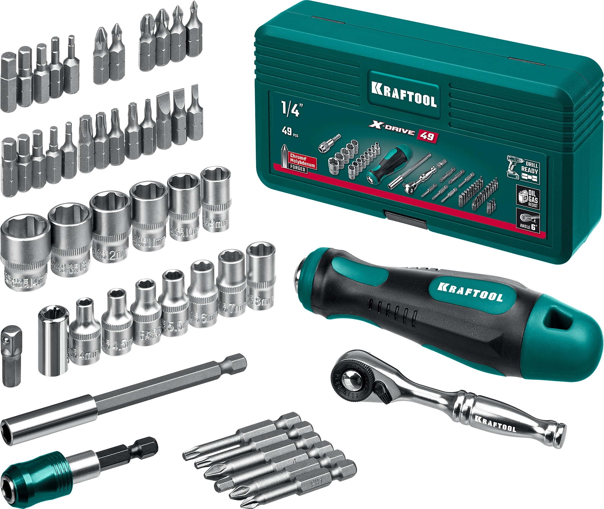 Отвертка Kraftool 25816 в компл.:49 предметов жесткий кейс