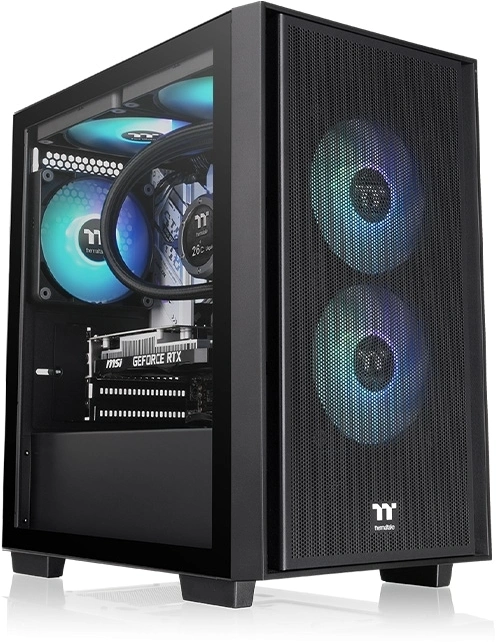 Корпус Thermaltake Versa H16 TG ARGB черный без БП mATX 11x120mm 7x140mm 2xUSB3.0 audio bott PSU