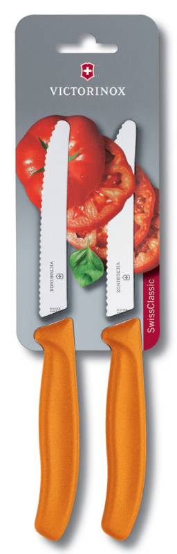 Набор ножей кухон. Victorinox Tomato and Table Knife Set (6.7836.L119B) компл.:2шт оранжевый блистер