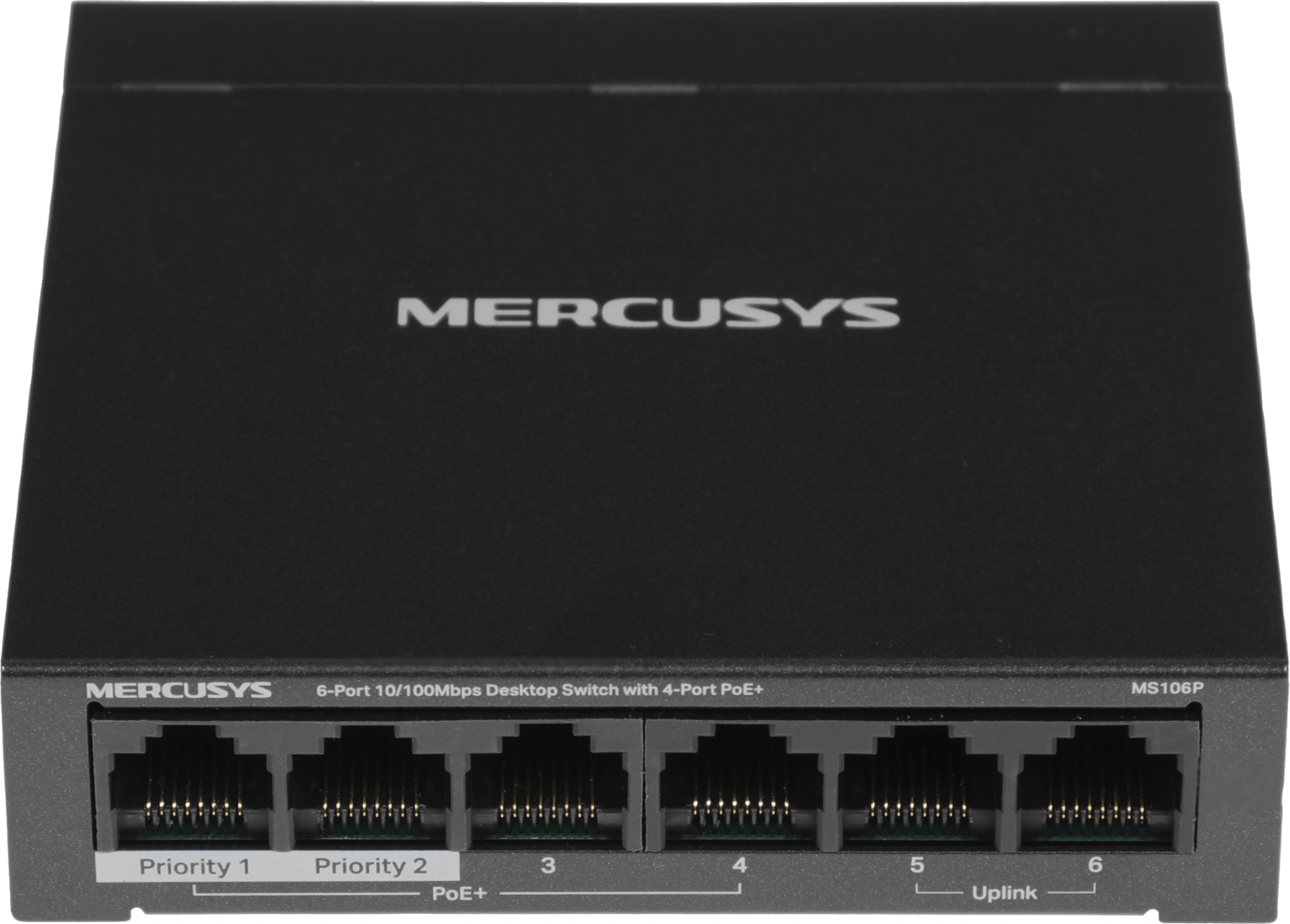 Коммутатор Mercusys MS106P (L2) 6x100Мбит/с 4PoE+ 67W неуправляемый Коммутатор Mercusys MS106P (L2) 6x100Мбит/с 4PoE+ 67W неуправляемый