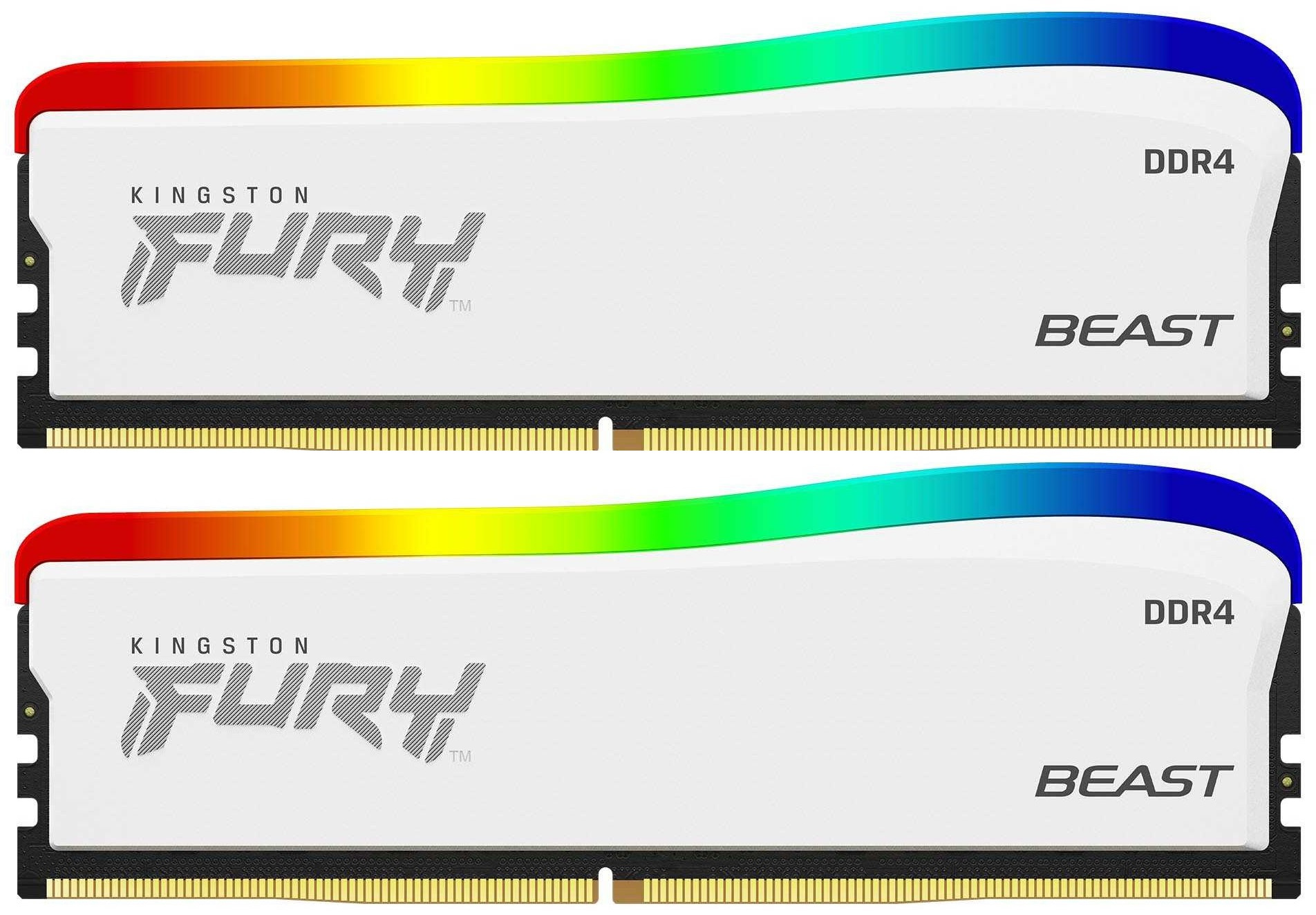 Память DDR4 2x8GB 3600MHz Kingston KF436C17BWAK2/16 Fury Beast RGB RTL Gaming PC4-25600 CL17 DIMM 288-pin 1.35В single rank с радиатором Ret