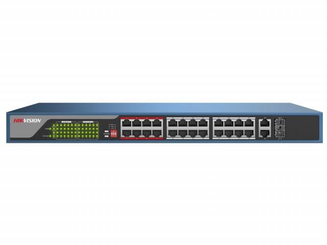 Коммутатор Hikvision DS-3E0326P-E(C) 370W неуправляемый