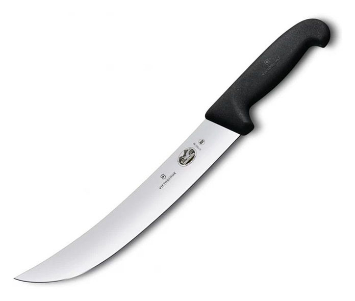 Нож кухонный Victorinox Fibrox (5.7303.36) стальной для стейка лезв.360мм прямая заточка черный