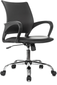 Кресло Бюрократ CH-695NSL черный экокожа крестов. металл хром
