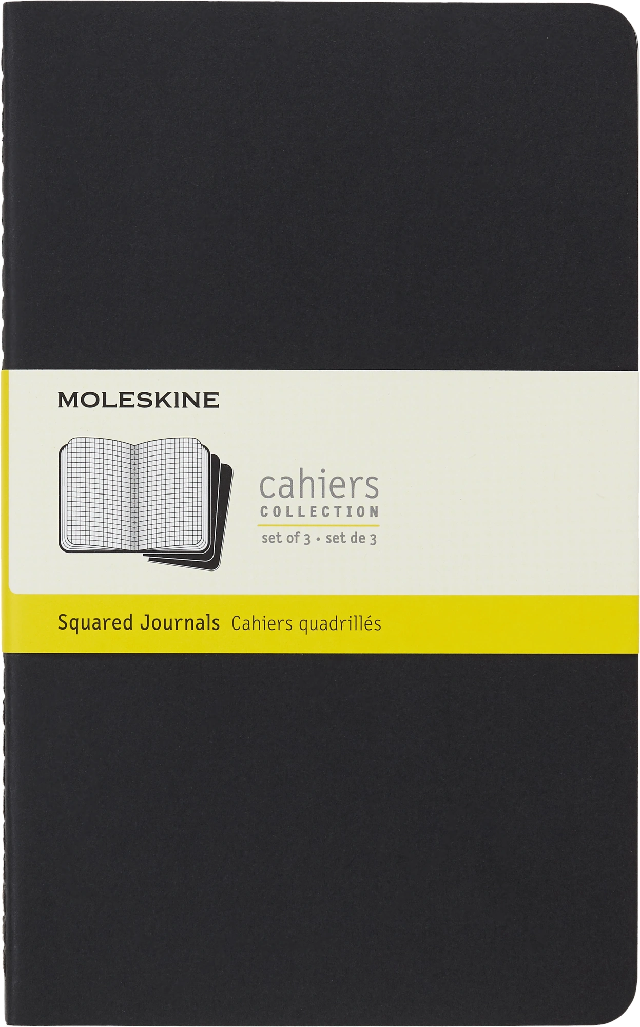 Блокнот Moleskine CAHIER JOURNAL QP317 Large 130х210мм обложка картон 80стр. клетка черный (3шт)