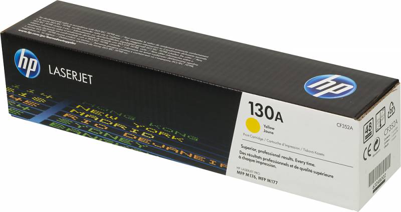 Картридж лазерный HP 130A CF352A желтый бар.в компл. для HP M153/M176/M177