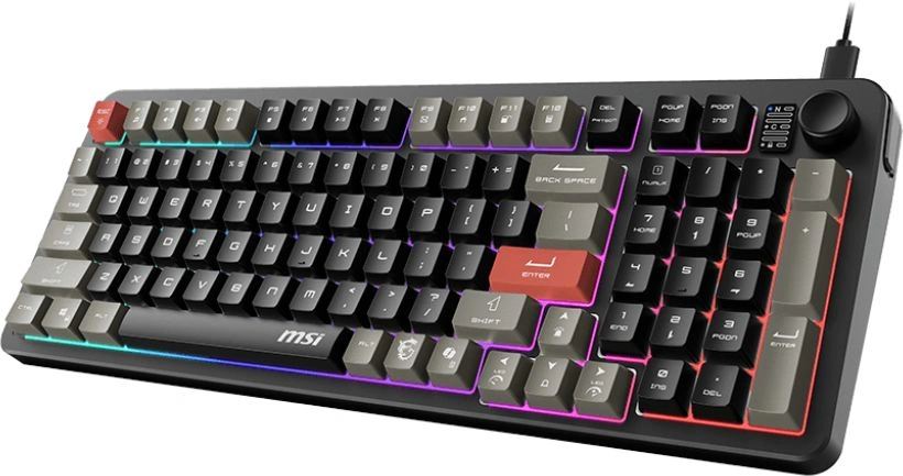 Клавиатура MSI GK110 черный/серый USB Multimedia for gamer LED (S11-04RU258-HH9) кабель 1.5м