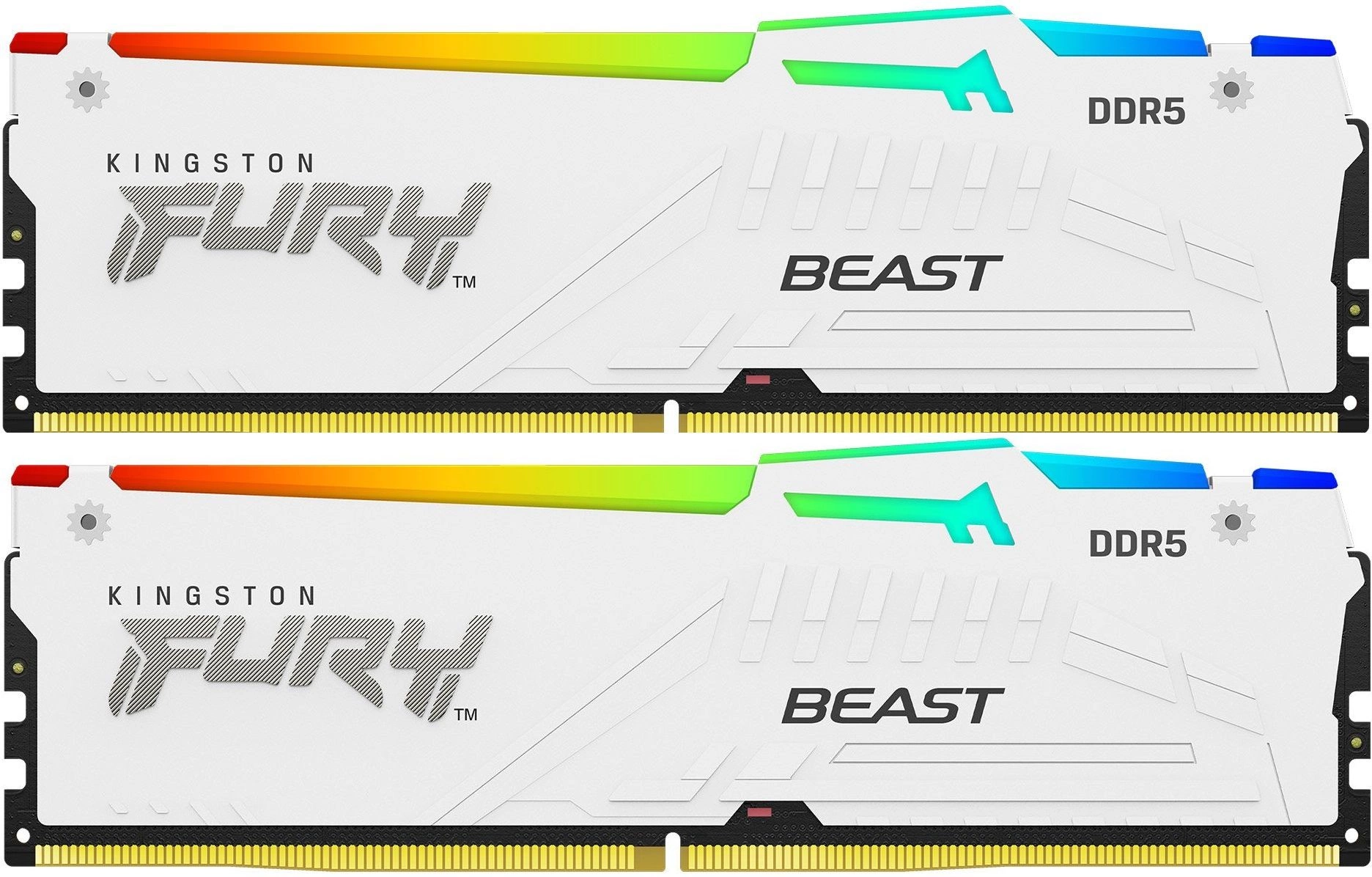 Память DDR5 2x16GB 5200MHz Kingston KF552C36BWEAK2-32 Fury Beast White Expo RGB RTL Gaming PC5-41600 CL36 DIMM 288-pin 1.25В kit single rank с радиатором Ret