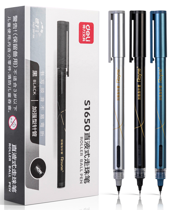 Ручка роллер Deli S1650 ассорти черн. черн. линия 0.5мм