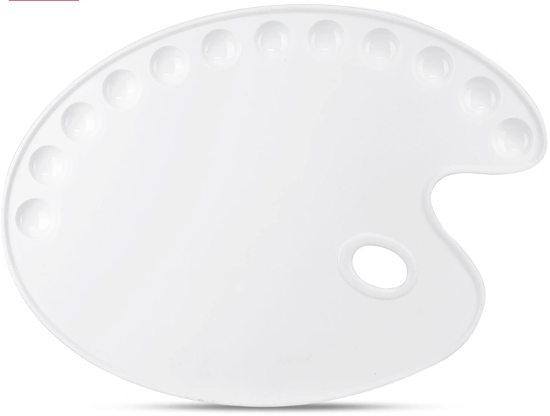 Палитра для смешивания красок Deli 68300 эллипс 400x290мм пластик