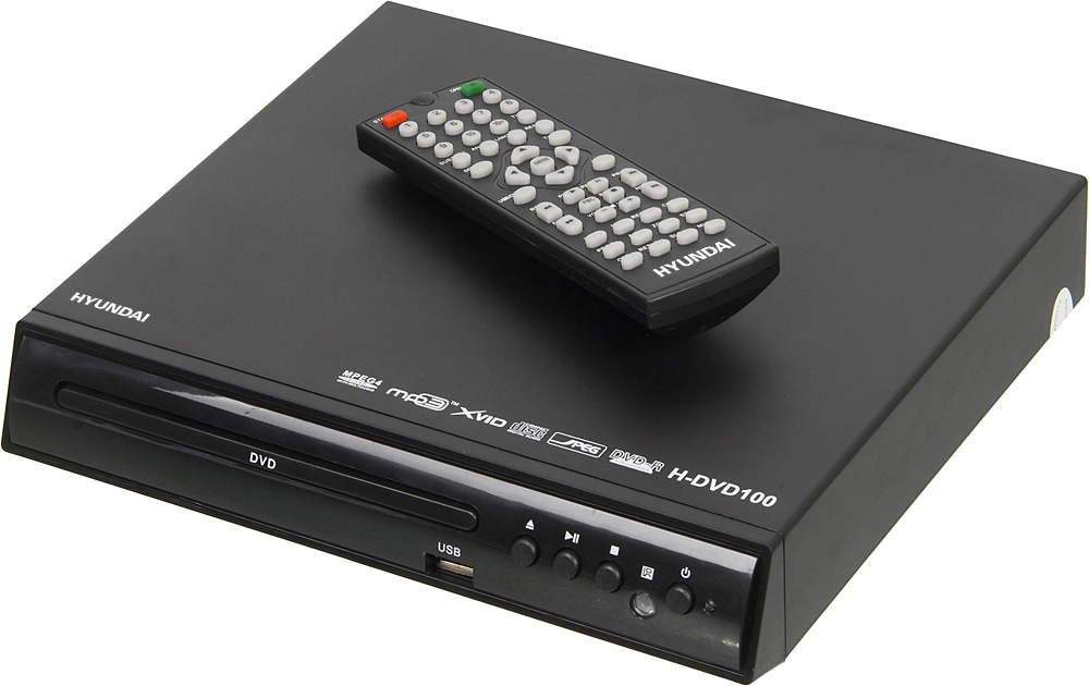 Плеер DVD Hyundai H-DVD100 черный ПДУ