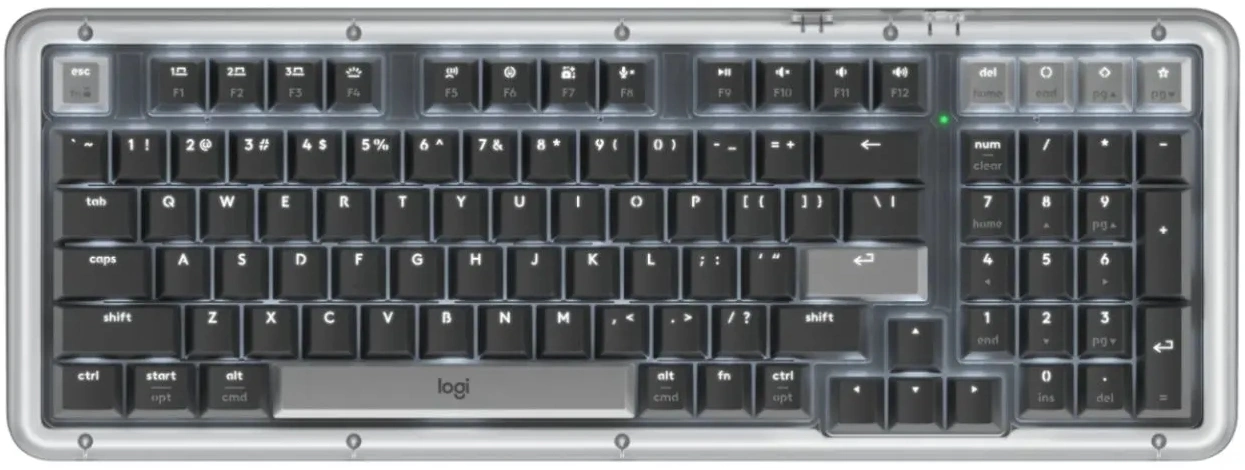 Клавиатура Logitech K98M механическая графитовый USB беспроводная BT/Radio Multimedia (подставка для запястий) (920-013040)