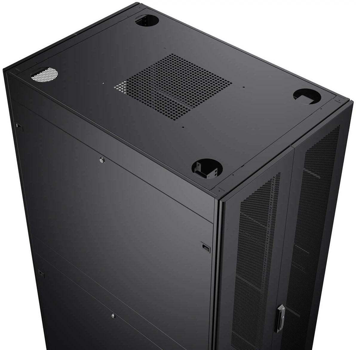 Шкаф серверный Cabeus (ND-SC-42U80/120-BK) напольный 42U 800x1200мм пер.дв.перфор.2ств. задн.дв.перфор.2-хст. 1500кг черный 902мм IP20