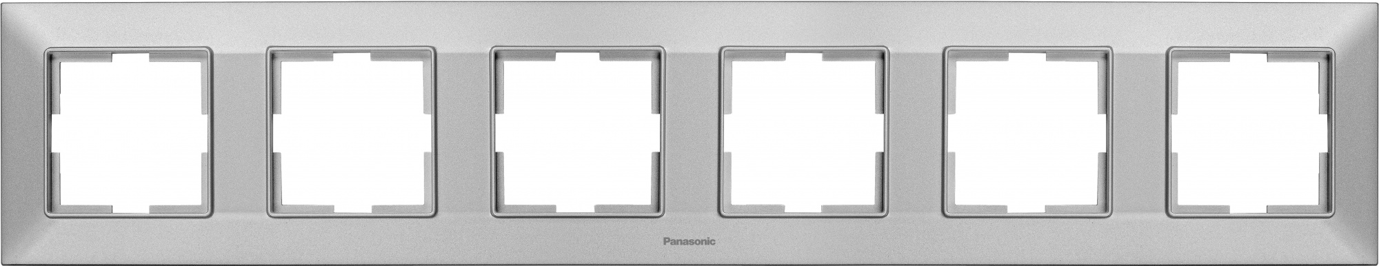 Рамка Panasonic Arkedia Slim WNTF08062SL-RU 6x горизонтальный монтаж пластик серебристый (упак.:1шт)