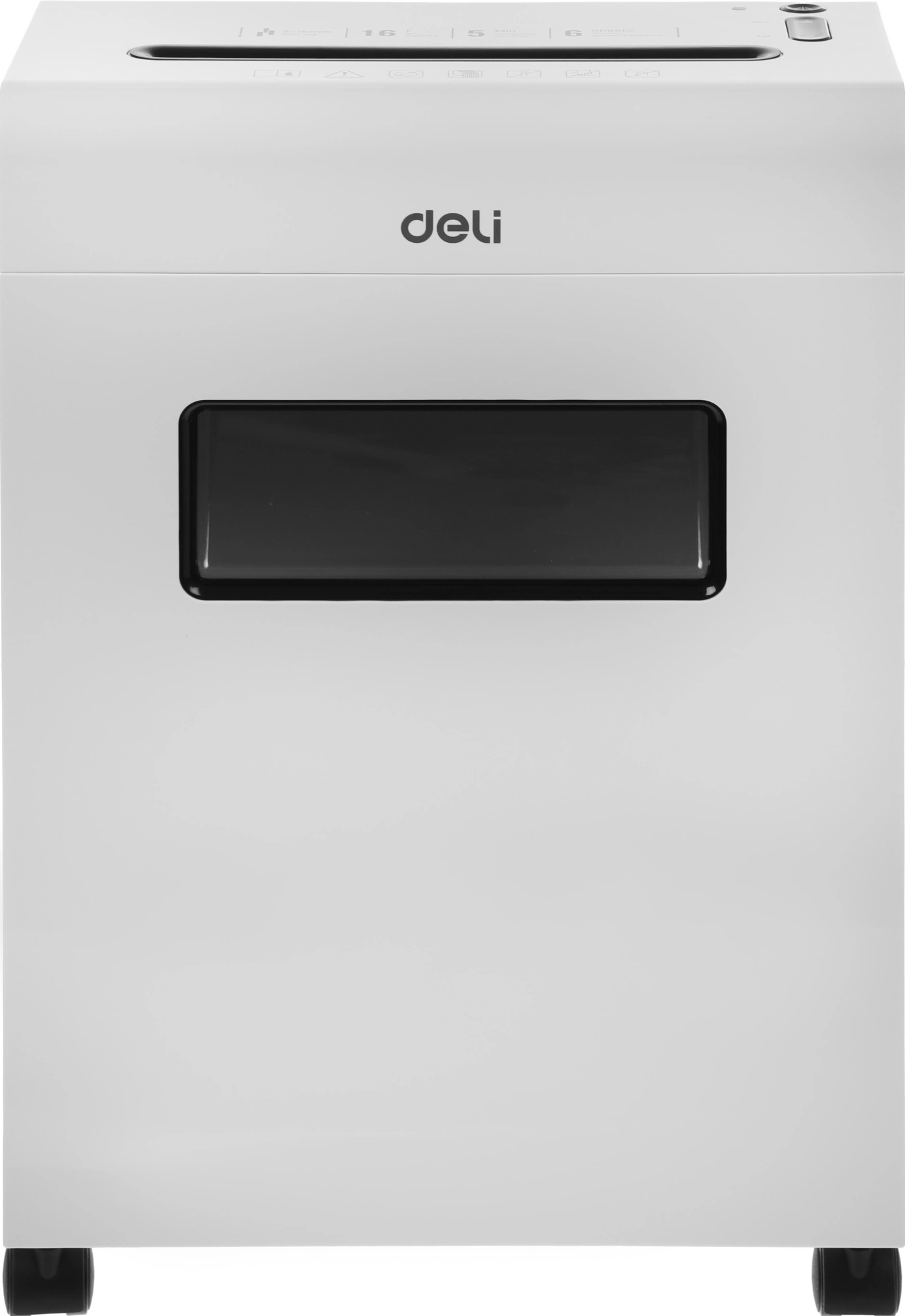 Шредер Deli Touch E9921-EU белый (секр.P-4) фрагменты 6лист. 16лтр. скрепки скобы пл.карты