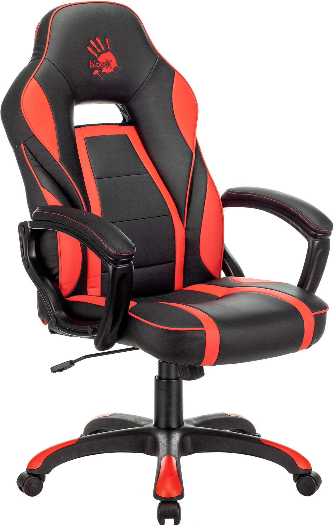 Кресло игровое A4Tech Bloody GC-350 черный/красный экокожа крестов. пластик черный