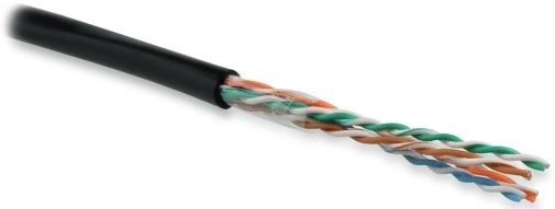 Кабель информационный Hyperline UUTP4R-C5E-S24-OUT-PE-BK-500 кат.5E UTP 4 пары 24AWG PE внешний 500м черный