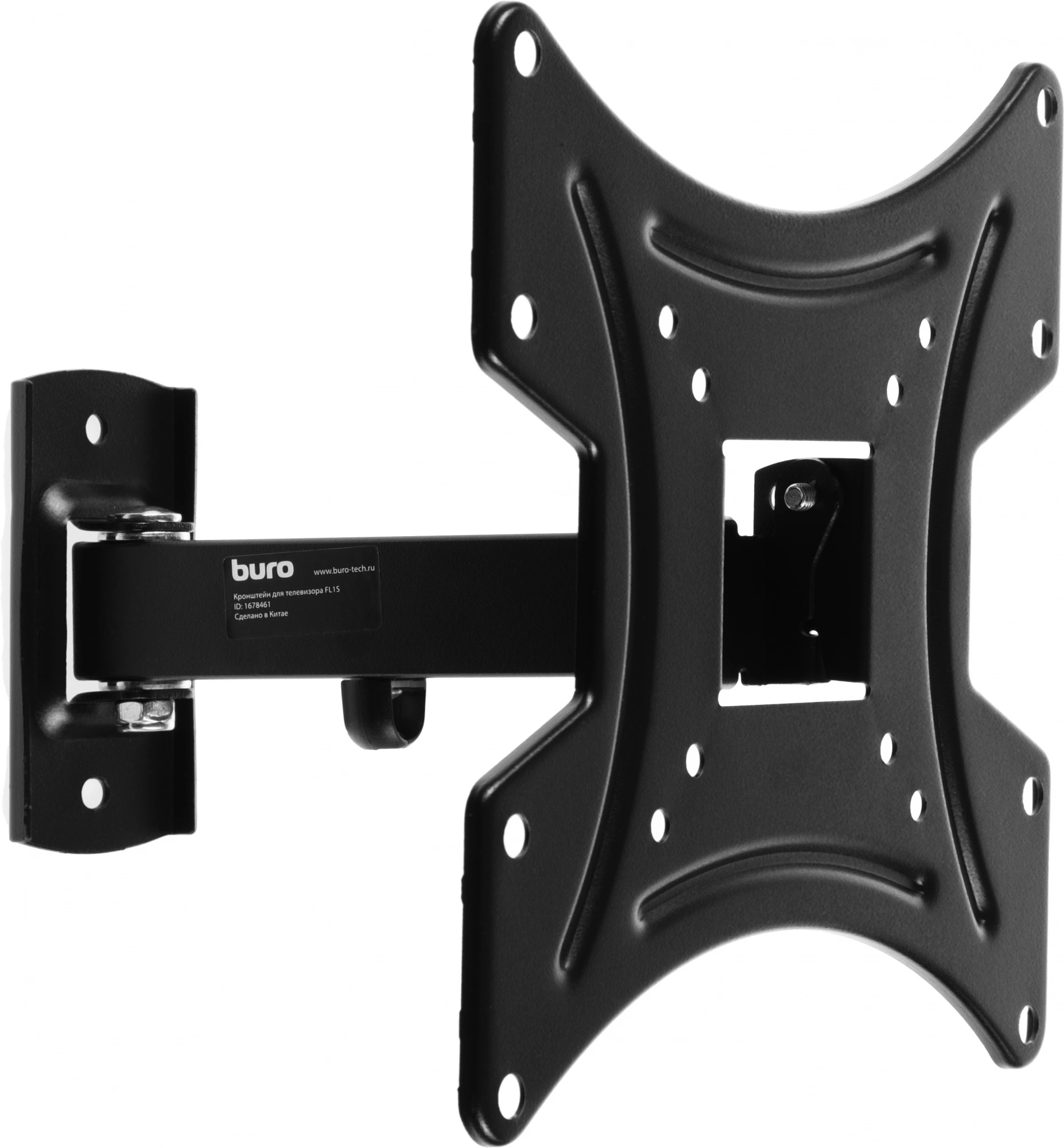 Кронштейн для телевизора Buro FL1S черный 20"-48" макс.15кг настенный поворот и наклон