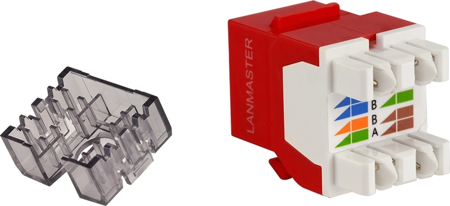 Модуль Lanmaster LAN-OK45U6/180N-RD Keystone RJ45 кат.6 крас.