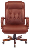 Кресло руководителя Бюрократ T-9926WALNUT светло-коричневый Leather Eichel кожа крестов. металл/дерево