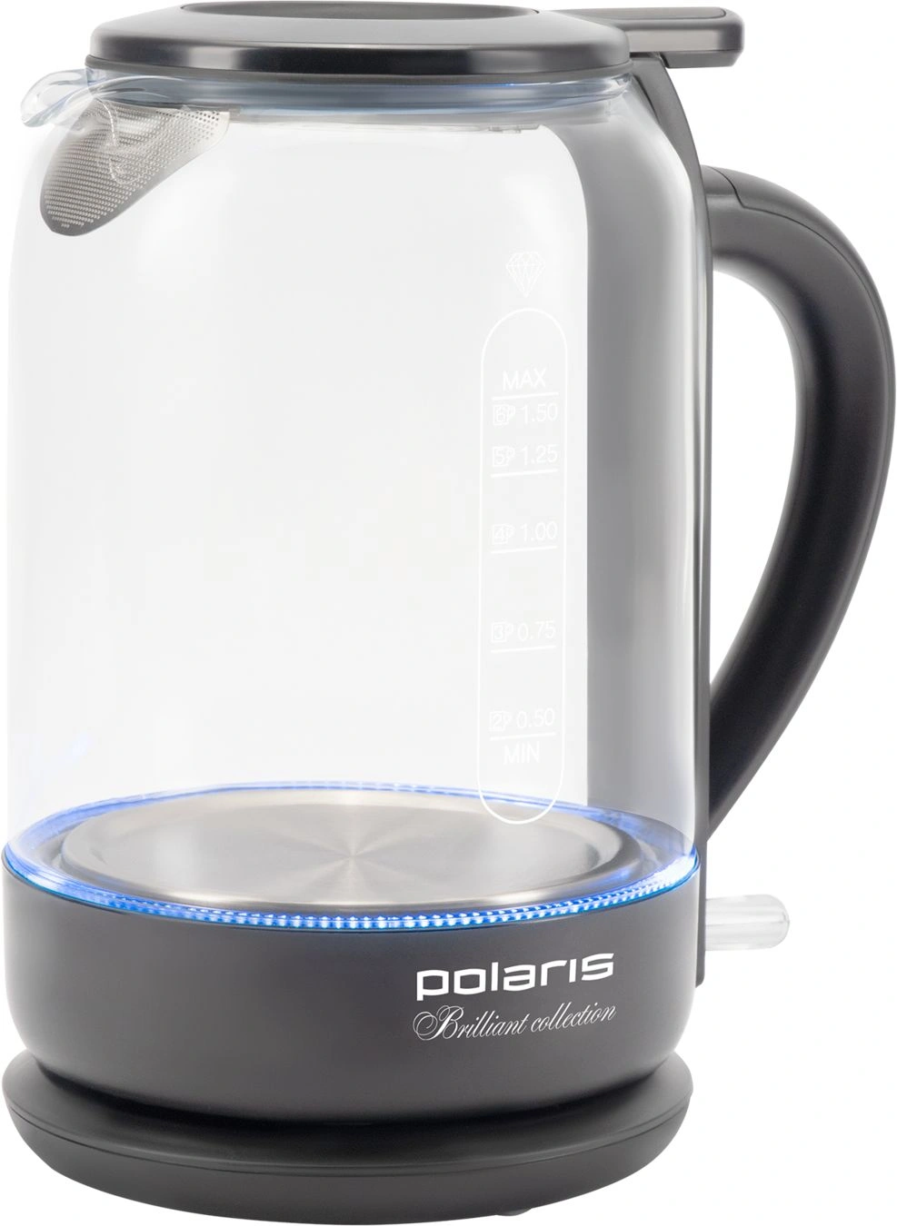 Чайник электрический Polaris PWK 1753CGL 1.5л. 1950Вт графит корпус: стекло/пластик