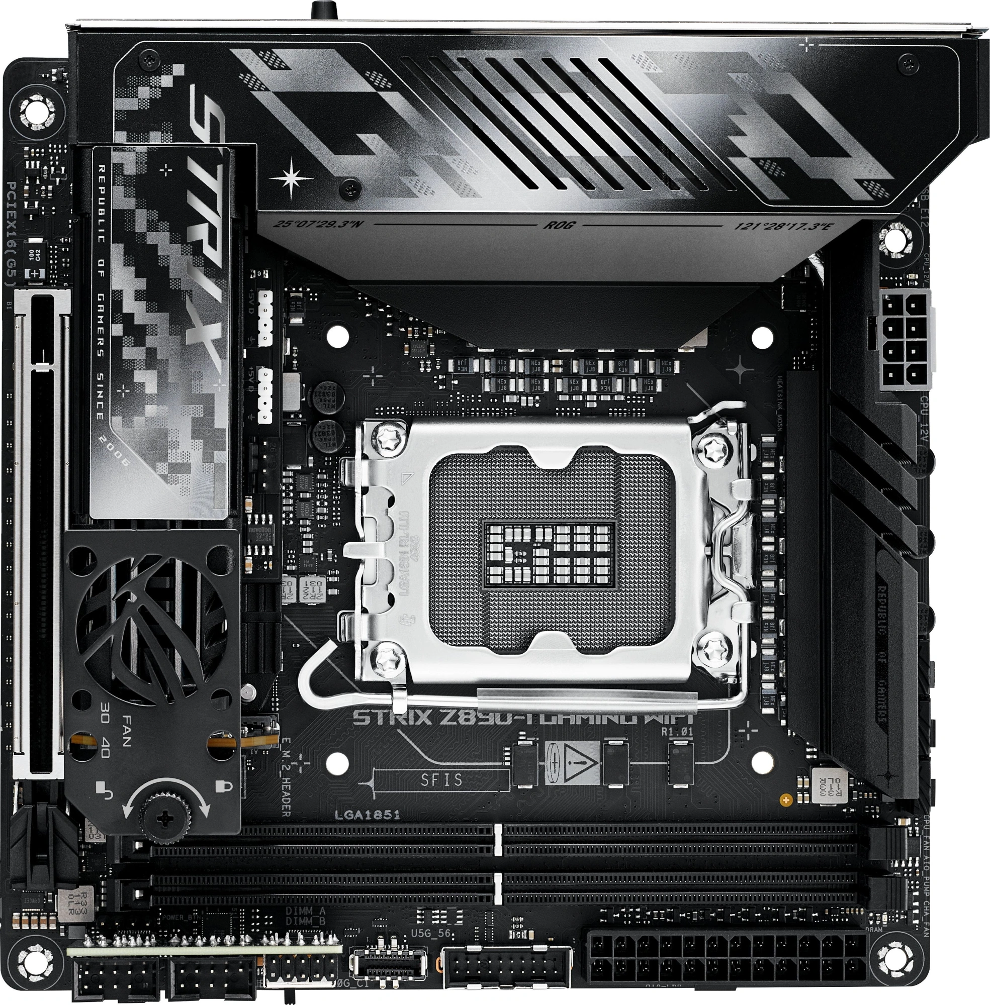 Материнская плата Asus ROG STRIX Z890-I GAMING WIFI Soc-1851 Intel Z890 2xDDR5 mini-ITX AC`97 8ch(7.1) 2.5Gg RAID+HDMI