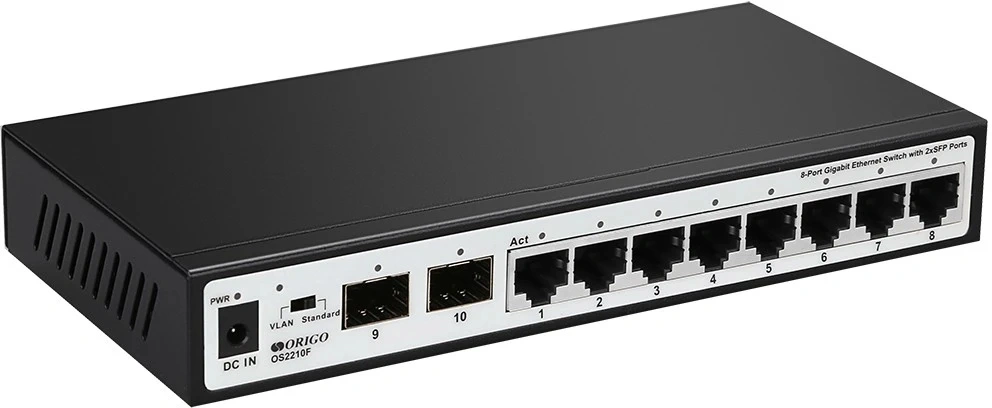 Коммутатор Origo OS2210F OS2210F/A2A (L2) 8x1Гбит/с 2SFP неуправляемый