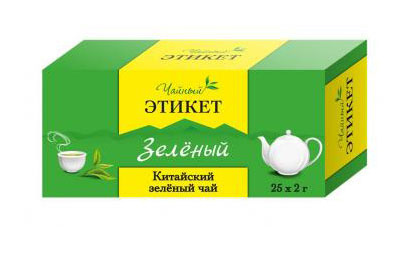 Чай Этикет Китайский зеленый 25пак. 50гр карт/уп.