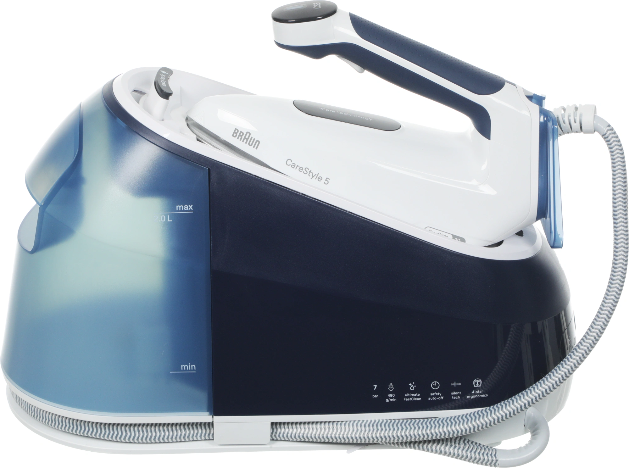 Парогенератор Braun CareStyle 5 IS5245BL 2400Вт синий/белый