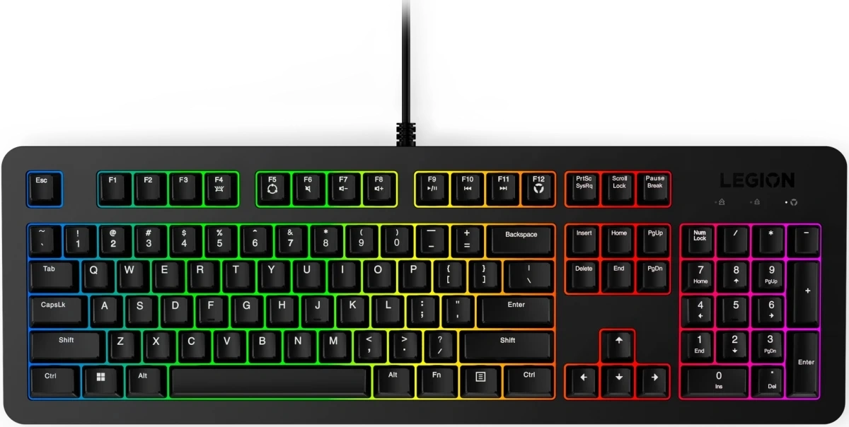 Клавиатура Lenovo Legion K310 RGB черный USB Multimedia for gamer LED (GY41N91872) кабель 1.8м Клавиатура Lenovo Legion K310 RGB черный USB Multimedia for gamer LED (GY41N91872) кабель 1.8м