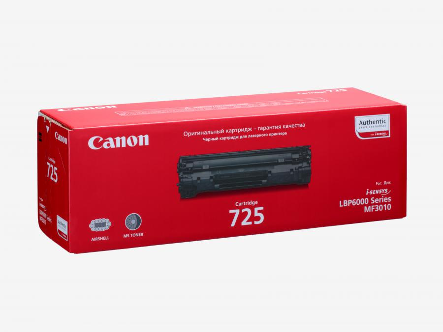 Картридж лазерный Canon 725 3484B005 черный (1600стр.) для Canon LBP6000/6000B/LBP6030/MF3010