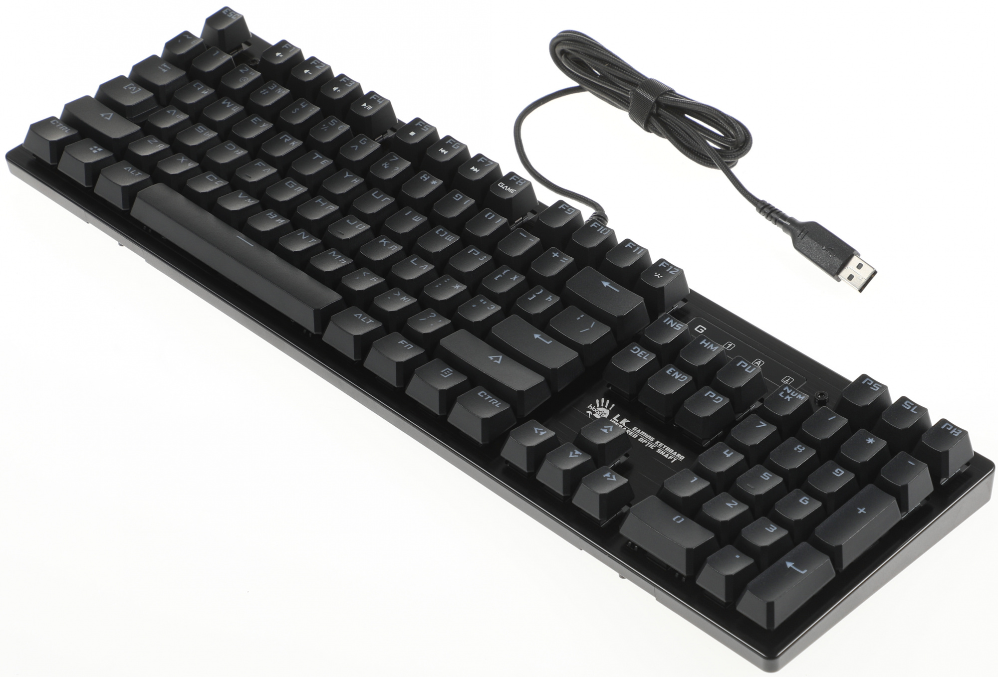 Клавиатура A4Tech B820R механическая черный USB for gamer LED (B820R BLACK (RED SWITCH)) кабель 1.8м